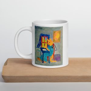 White glossy mug
