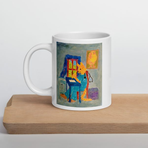 White glossy mug