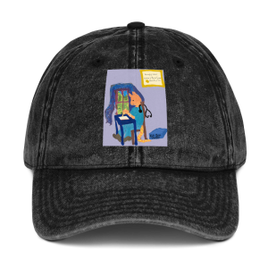 Charlie doing a cat scan report (Vintage Cotton Cap)