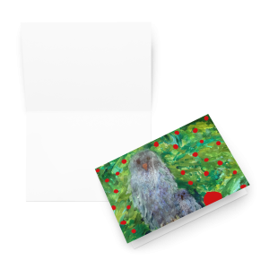 Christmas owl and baby (Greeting card)